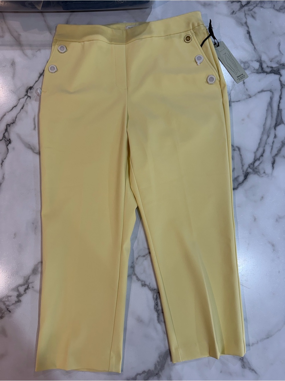 Rachel Zoe Girls Yellow Sailor-Button Ponte Pants
